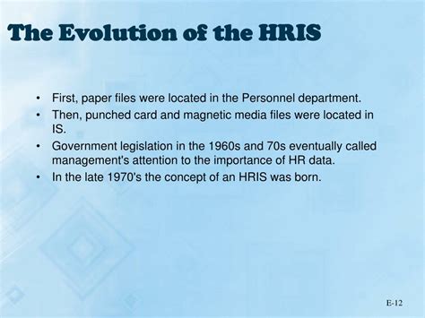 The History and Evolution of HRIS .